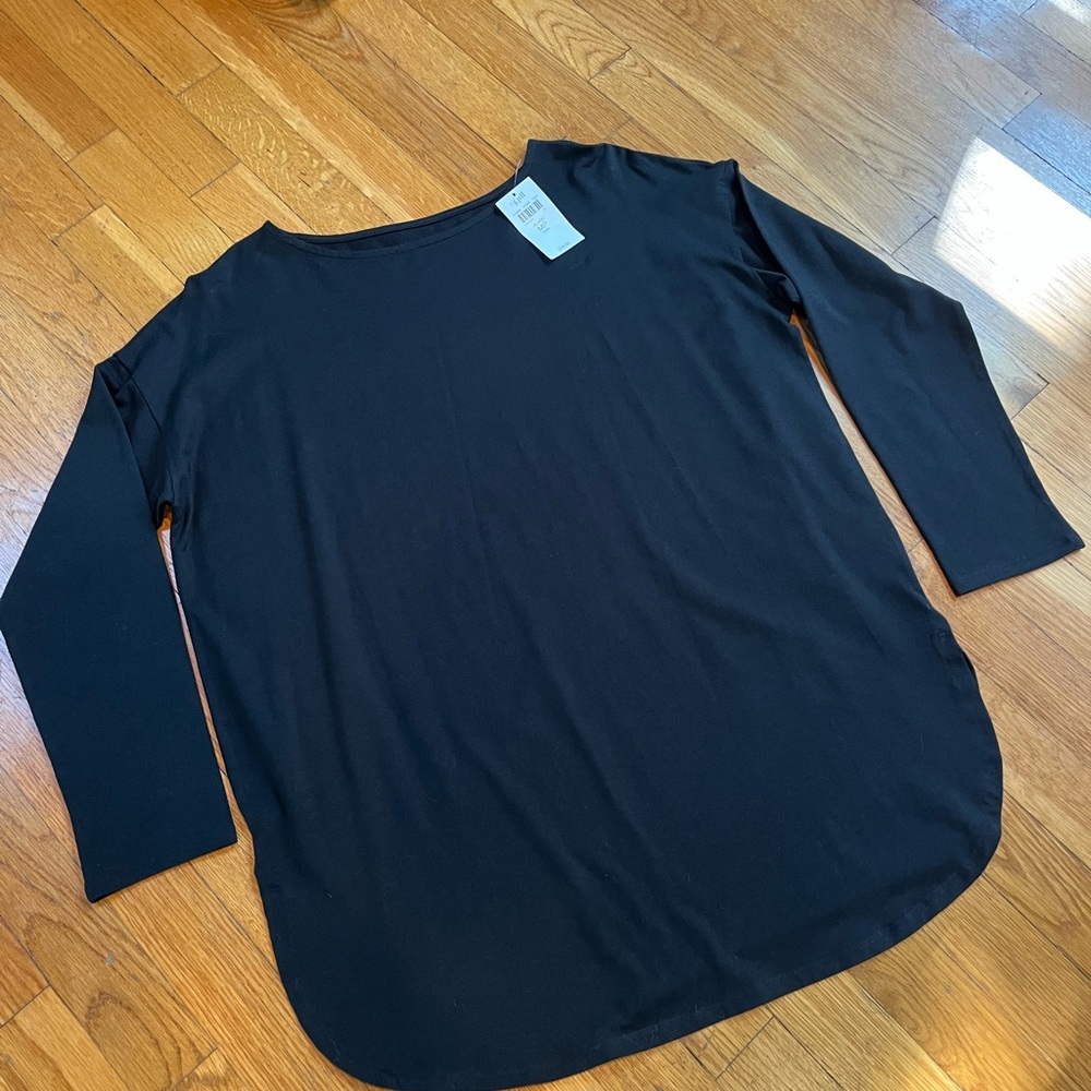 SOFTEST medium petite cotton black women’s tunic